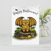 Cute Halloween Bat Kaart (Staand voorkant)