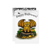 Cute Halloween Bat Kaart (Voorkant / Achterkant in situ)