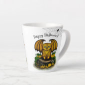 Cute Halloween Bat Latte Mok (Rechterhoek)