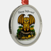 Cute Halloween Bat Metalen Ornament (Rechts)