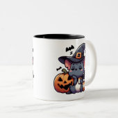 Cute Halloween Bat & Pumpkin Coffee Mug (Devant droit)