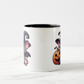 Cute Halloween Bat & Pumpkin Coffee Mug (Centre)