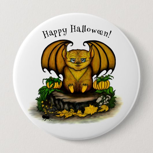 Cute Halloween Bat Ronde Button 4,0 Cm (Voorkant)