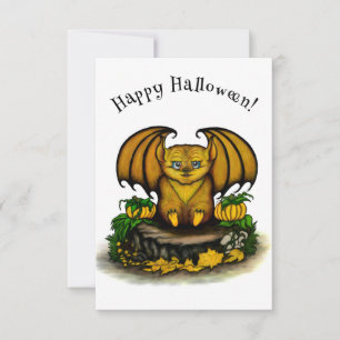 Cute Halloween Bat RSVP Kaartje