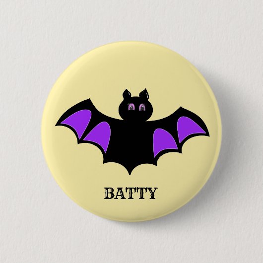 Cute Halloween Batty Bat Ronde Button 5,7 Cm (Voorkant)