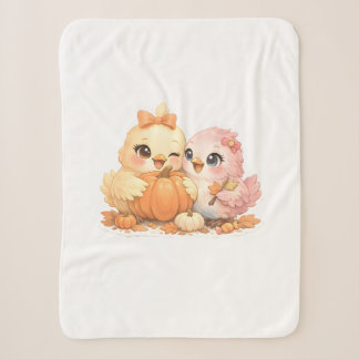 Cute Halloween Birds Pumpkin Nursery Blanket Sherpa Deken