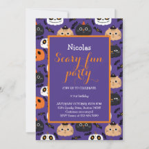 Cute Halloween Birthday Party Invitation