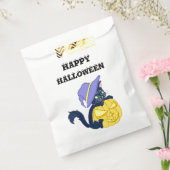 Cute Halloween Black Cat and Pumpkin Bedankzakje (Gezegeld)
