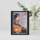 Cute  Halloween Black Cat Briefkaart (Staand voorkant)