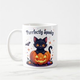 Cute halloween black cat pumpkin mug koffiemok