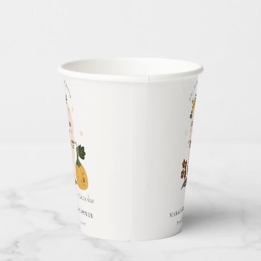 Cute Halloween Blush Ghost Little Boo Baby shower Papieren Bekers (Rechts)