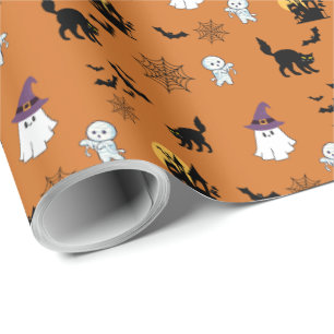 Cute Halloween-cadeaupapier Zwart kat Cadeaupapier