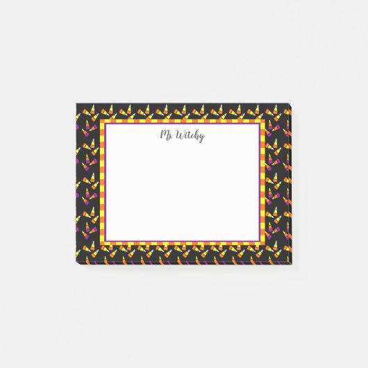 Cute Halloween Candy Corn Custom Stickies Post-it® Notes (Voorkant)