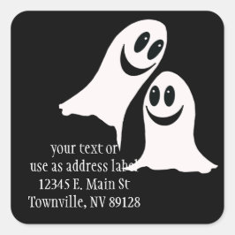 Cute Halloween Cartoon Ghosts Vierkante Sticker