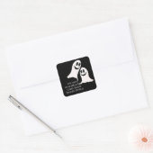 Cute Halloween Cartoon Ghosts Vierkante Sticker (Envelop)