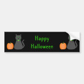 Cute Halloween Cat and Pumpkin Custom Bumpersticker (Voorkant)
