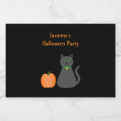 Cute Halloween Cat and Pumpkin Custom Likeurfles Etiket (Enkel label)