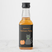 Cute Halloween Cat and Pumpkin Custom Likeurfles Etiket (Voorkant)