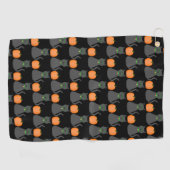 Cute Halloween Cat and Pumpkin Patterned Golfhanddoek (Horizontaal)