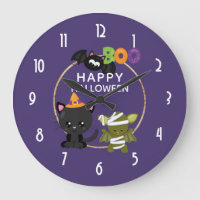 Cute Halloween Cat, Bat & Mummy Boo