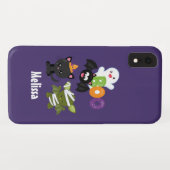 Cute Halloween Cat, Bat, Mummy & Ghost Case-Mate iPhone Case (Achterkant (horizontaal))