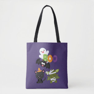 Cute Halloween Cat, Bat, Mummy & Ghost Draagtas