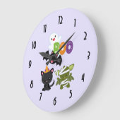 Cute Halloween Cat, Bat, Mummy & Ghost Grote Klok (Hoek)