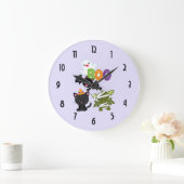 Cute Halloween Cat, Bat, Mummy & Ghost Grote Klok (Huis)