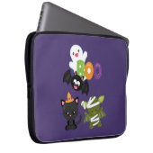 Cute Halloween Cat, Bat, Mummy & Ghost Laptop Sleeve (Voorkant Rechts)