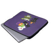 Cute Halloween Cat, Bat, Mummy & Ghost Laptop Sleeve (Voorkant onderkant)
