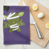 Cute Halloween Cat, Bat, Mummy & Ghost Theedoek (Quarter Fold)