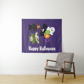 Cute Halloween Cat, Bat, Mummy & Ghost Wandkleed (In Situ (horizontaal))