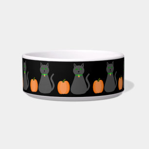 Cute Halloween Cat en Pumpkin Voerbakje