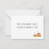 Cute Halloween Cat in Pumpkin Notitiekaartje (Achterkant)