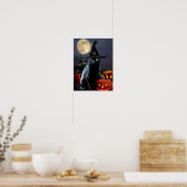 Cute Halloween cat poster (Keuken)