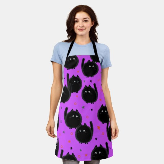 Cute Halloween Cats Pattern Schort (Gedragen)