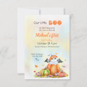Cute Halloween Chat en Citrouille Invitation (Devant)