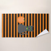Cute Halloween Chat et Citrouille (Serviette de bain)
