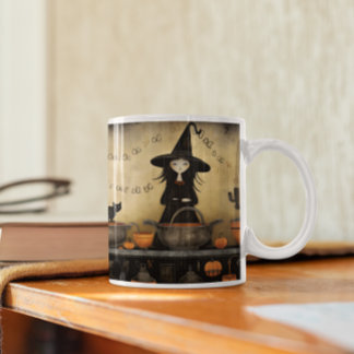 Cute Halloween Chat noir et sorcière 14 Mug