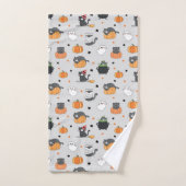 Cute Halloween Chats et Fantômes Motif (Serviette à main)