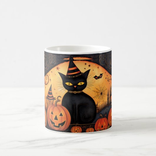 Cute Halloween Chats noirs 23 Mug (Centre)