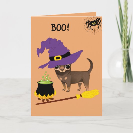Cute Halloween Chihuahua Kaart (Voorkant)