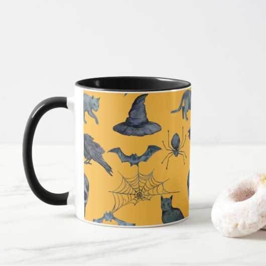 Cute Halloween conception tout-en-un Mug (Avec donut)