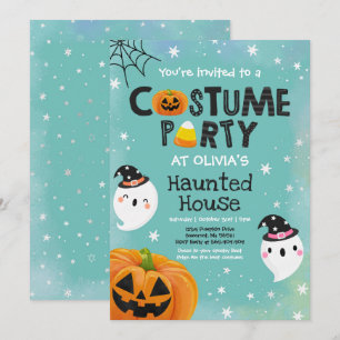 Cute Halloween Costume Party Spooktacular Kaart