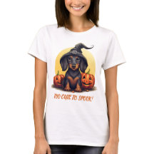 Cute Halloween Dachshund Heks T-Shirt – Spooky!