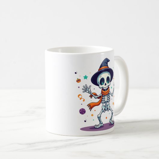 Cute halloween dancing skeleton mug (Devant droit)