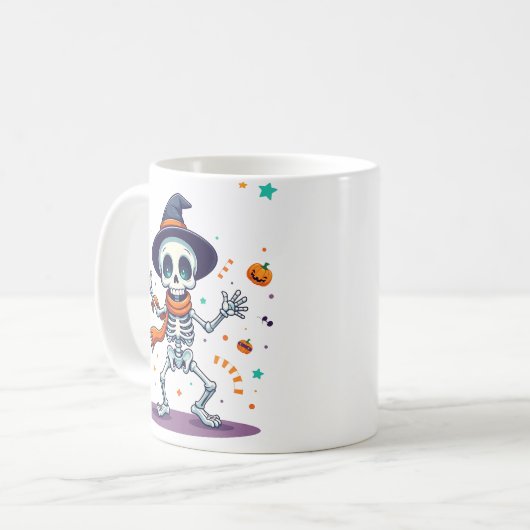 Cute halloween dancing skeleton mug (Devant gauche)