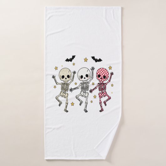 Cute Halloween Dancing Skeletons (Serviette de bain)