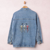Cute Halloween Dancing Skeletons Denim Jacket (Hangar)