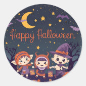 Cute Halloween Design Ronde Sticker (Voorkant)
